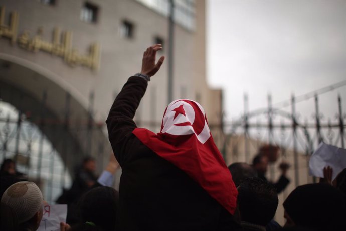 Manifestaciones antigubernamentales en Túnez tras la huida del país el 14 de enero de 2011 del hasta entonces presidente, Zine el Abidine ben Alí, en el marco de la 'Primavera Árabe'