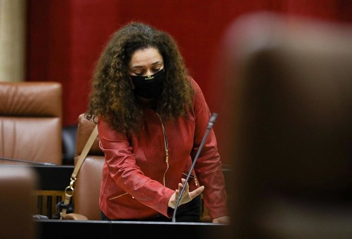 La portavoz parlamentaria de Adelante Andalucía, Inmaculada Nieto, en el Parlamento andaluz.