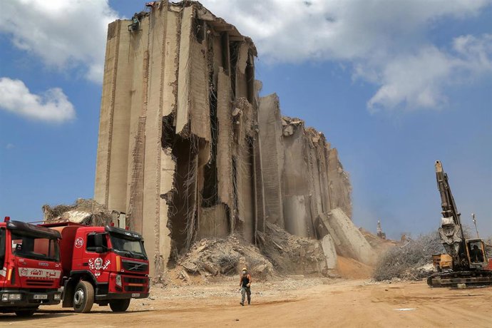Daños causados por la explosión en el puerto de la capital de Líbano, Beirut