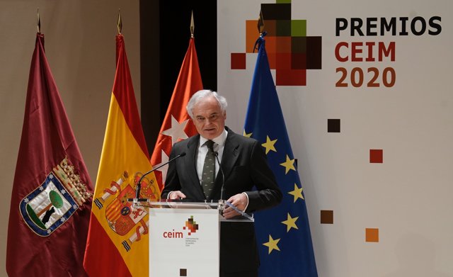 El presidente de CEIM, Miguel Garrido, interviene en la entrega de los Premios Empresariales CEIM 2020