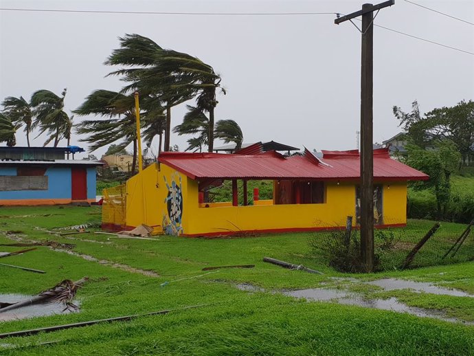 Imagen de archivo del paso de un huracán por las islas Fiyi.