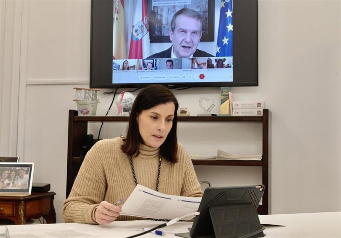La alcaldesa, Gema Igual, en la videoconferencia