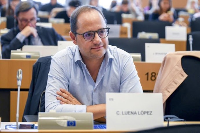 El eurodiputado del PSOE, César Luena en una intervención