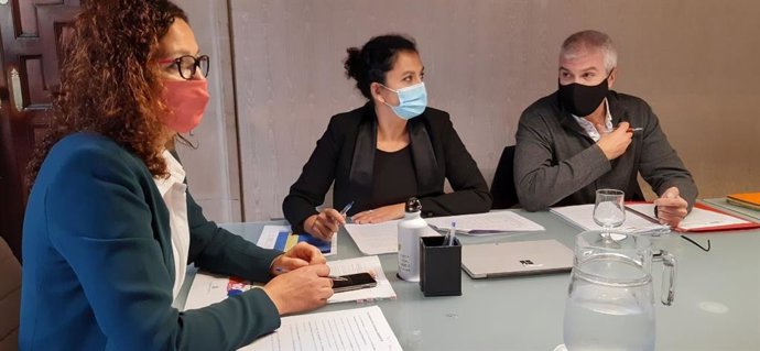 Cladera y Garcías, durante la reunión telemática.