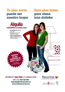 Cartel informativo sobre la Bolsa de Alquiler de Nasuvinsa