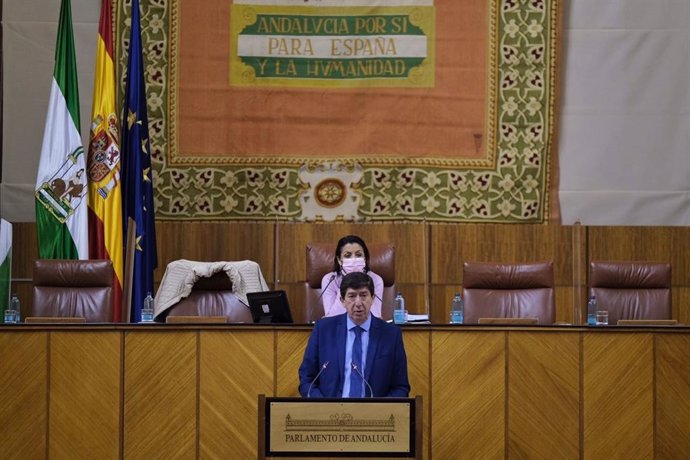 Juan Marín, este jueves ante el Pleno del Parlamento