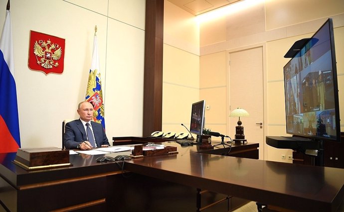Putin en su despacho presidencial