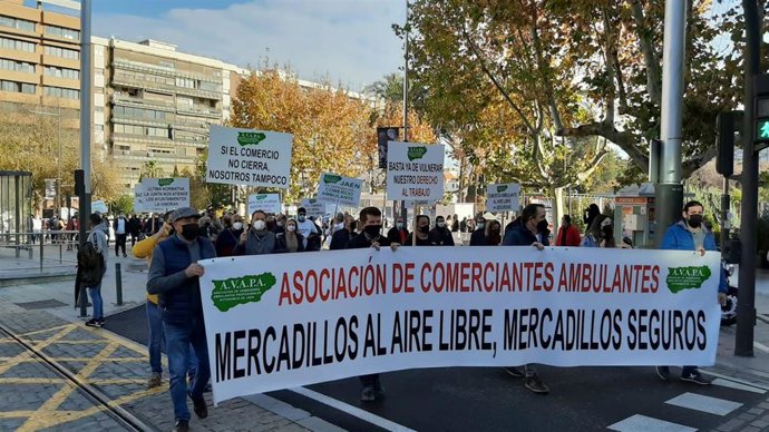 Manifestación de vendedores ambulantes