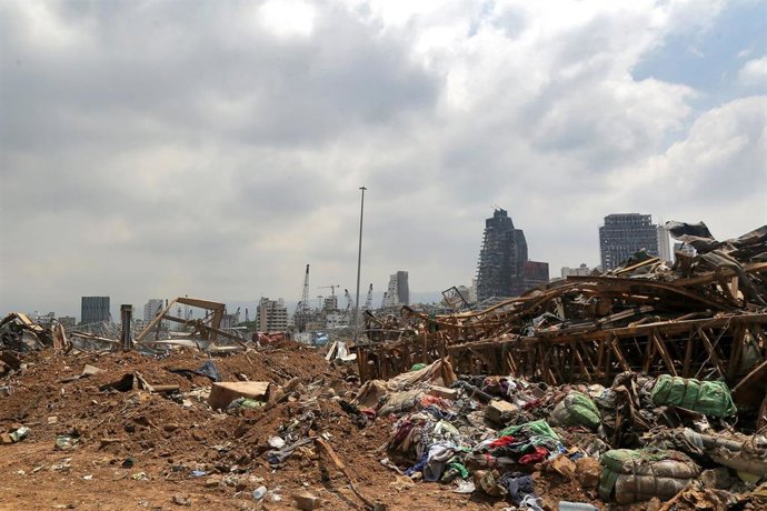 Daños causados por las explosiones en el puerto de la capital de Líbano, Beirut