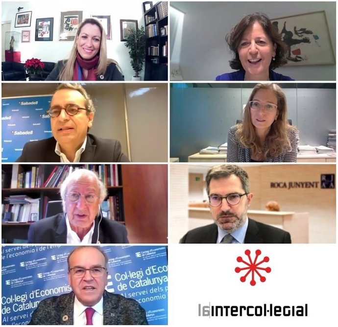 Webinar 'Fondos eurpeos para la reactivación económica' de la Intercollegial de Collegis Professionals de Catalunya, el 17 de diciembre de 2020.