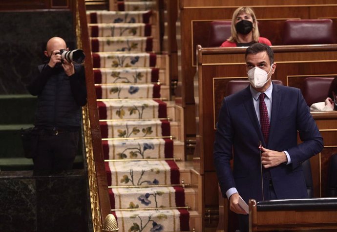 El presidente del Gobierno, Pedro Sánchez, durante una sesión de control al Gobierno, en Madrid (España), a 16 de diciembre de 2020. 