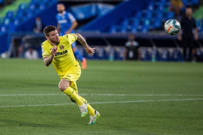 Alberto Moreno of Villarreal during the spanish league, LaLiga, football match played between Getafe Club Futbol and Villarreal Club Futbol at Alfonso Perez Coliseum on July 8, 2020 in Madrid, Spain.