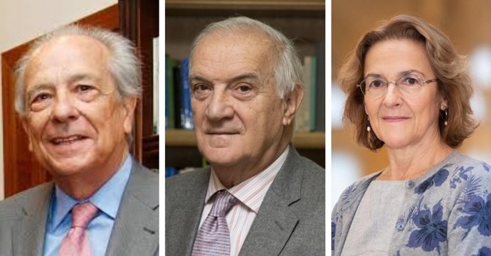 Los nuevos tres consejeros permanentes del Tribunal de Conflictos de Jurisdicción (i-d): Fernando Ledesma, Miguel Rodríguez Piñero y Paz Andrés