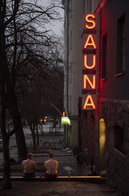 Una sauna en Helsinki.