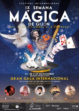 Cartel anunciador del Festival Internacional IX Semana Mágica de Gijón, en 2019