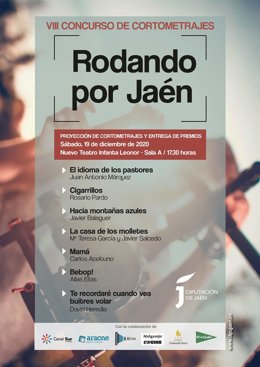 Cartel del VIII Concurso de Cortometrajes Rodando por Jaén.