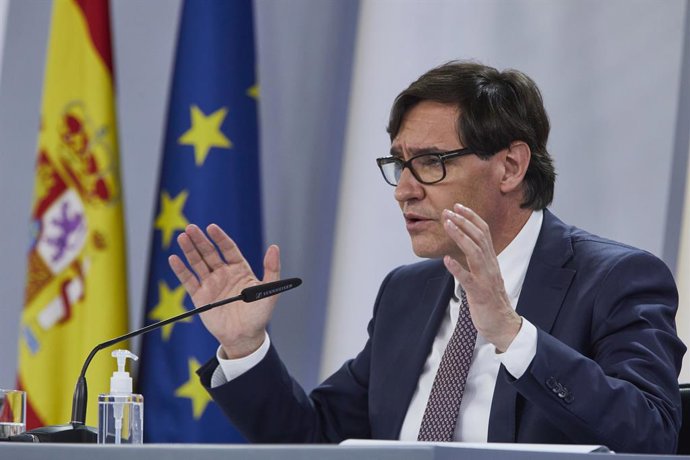 El ministre de Sanitat, Salvador Illa, ofereix una roda de premsa després del Consell Interterritorial del Sistema Nacional de Salut. Madrid (Espanya), 16 de desembre del 2020.