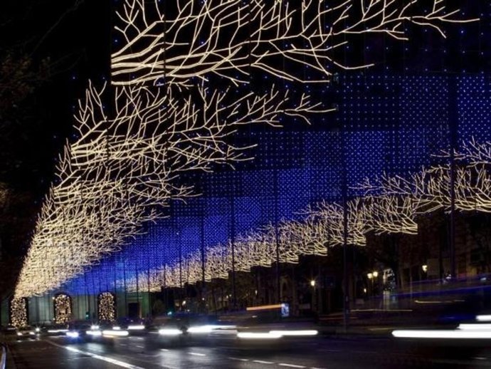 Iluminación navideña en Madrid.
