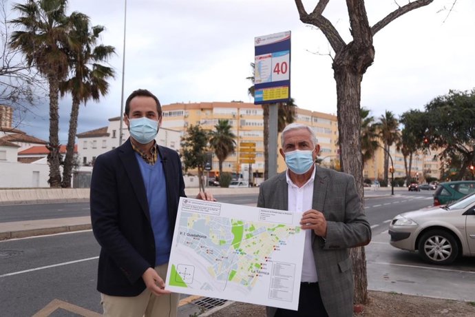 Luis Verde, concejal de Carretera de Cádiz; y Pepe del Río, edil de Movilidad del Ayuntamieto de Málaga