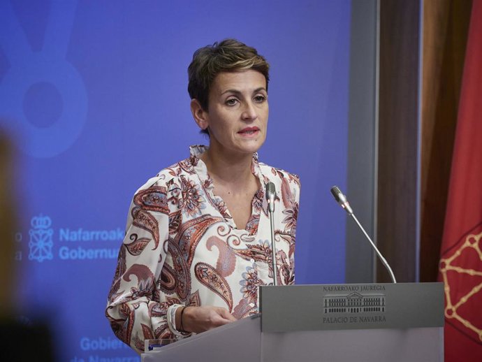 Rueda de prensa de la presidenta de Navarra, María Chivite.