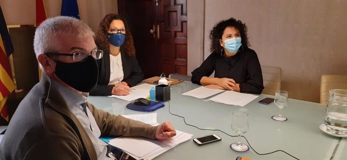 La presidenta del Consell de Mallorca, Catalina Cladera, en la reunión.