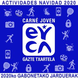 Cartel de las actividades de Navarra 2020 del Carné Joven