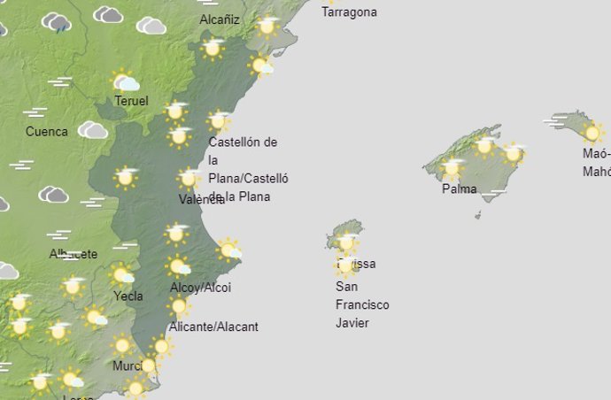 Predicción del tiempo para este sábado, 19 de diciembre