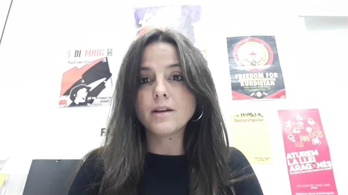 La diputada de la CUP Maria Sirvent en un vídeo de la formació.