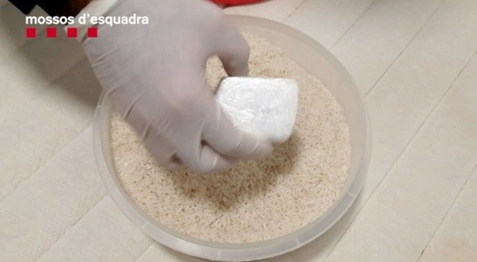 Cocaína decomisada por los Mossos d'Esquadra en Granollers (Barcelona).