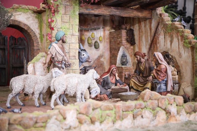 Belén del patio del Archivo Municipal de Málaga 