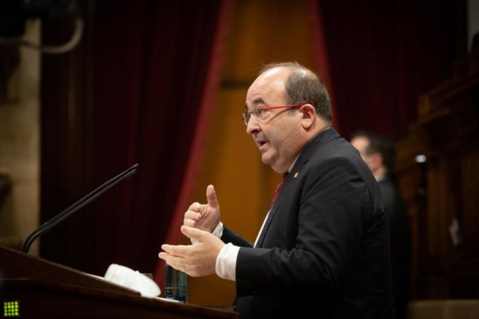 El secretari primer del PSC, Miquel Iceta, durant la seva intervenció al Debat de Política General (DPG) al Parlament, a Barcelona, Catalunya (Espanya), 16 de setembre del 2020.