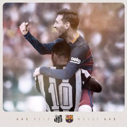 Messi iguala a Pelé como máximo goleador con un mismo club