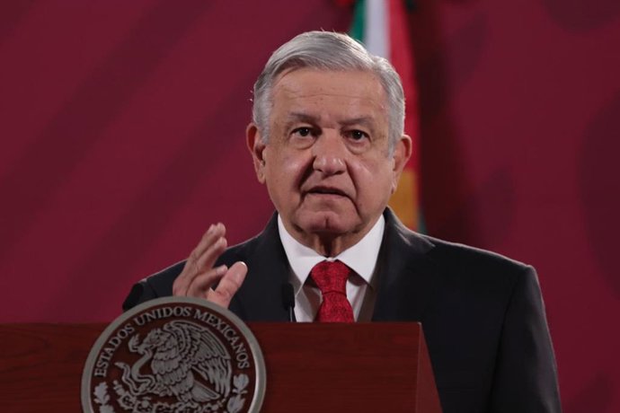 El presidente mexicano, Andrés Manuel López Obrador, durante una comparecencia. 