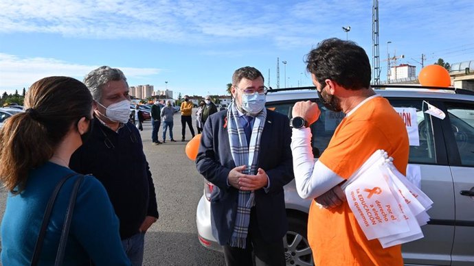 Carlos Zambrano, en la manifestación en Jerez contra la 'Ley Celaá'