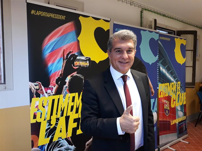 El precandidat a la presidncia del FC Barcelona Joan Laporta, en una entrevista a Europa Press
