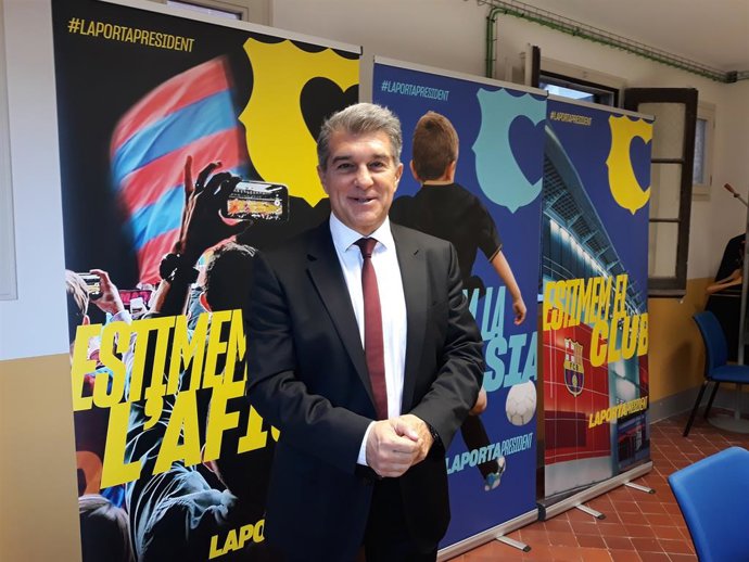 El precandidat a la presidncia del FC Barcelona Joan Laporta, en una entrevista a Europa Press