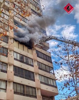 Incendio del apartamento en Benidorm (Alicante)