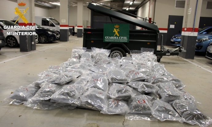 Marihuana intervenida en una operación cerca de la frontera de Irun