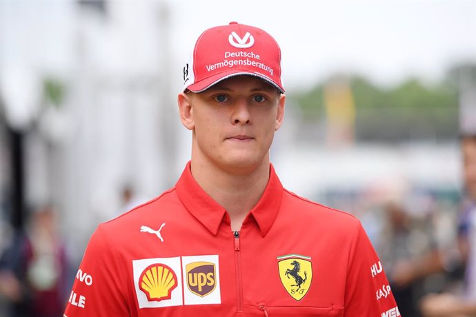 FILED - 27 July 2019, Baden-Wuerttemberg, Hockenheim: Mick Schumacher, German Formula 2 driver and son of Formula 1 World Champion Michael Schumacher, arrives at the paddock of the Formula one Grand Prix of Germany. Mick will make his Formula One debut 
