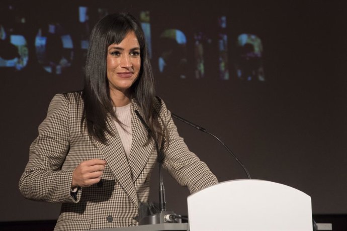 Begoña Villacís durante el acto donde Paz Padilla ha sido nombrada madrina de los Voluntarios de Madrid en la Caja de Música, en Madrid (España), a 04 de diciembre de 2020.