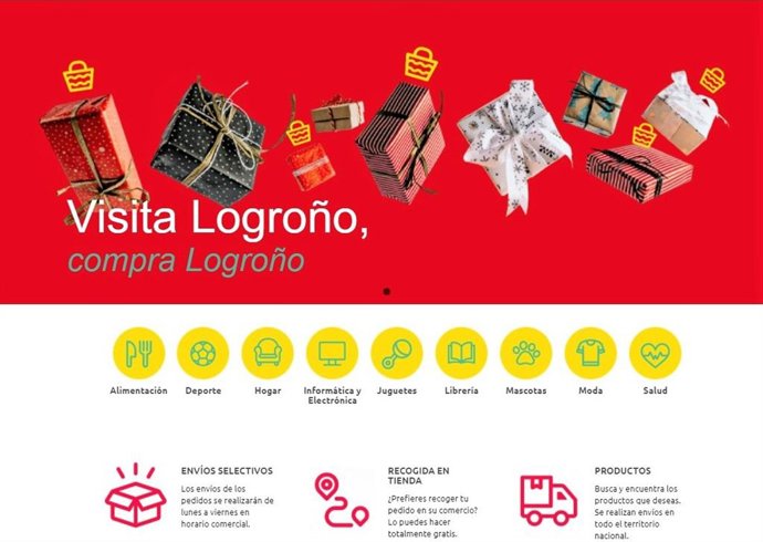 Vista de la página web de 'Logroño Compra'