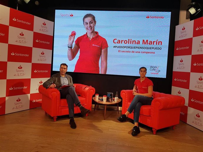 La jugadora de bádminton Carolina Marín en el Santander Talks en Madrid