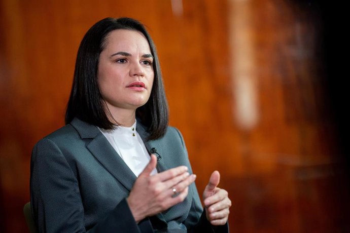 La líder opositora de Bielorrusia,  Svetlana Tikhanovskaya.