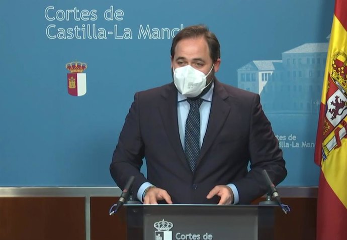 El presidente del PP de Castilla-La Mancha, Paco Núñez., en rueda de prensa