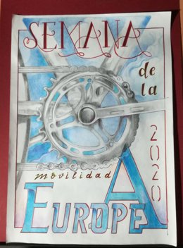 Dibujo de de Valeria García, uno de los dibujos premiados en el concurso por la Semana Europea de la Movilidad de Palma.