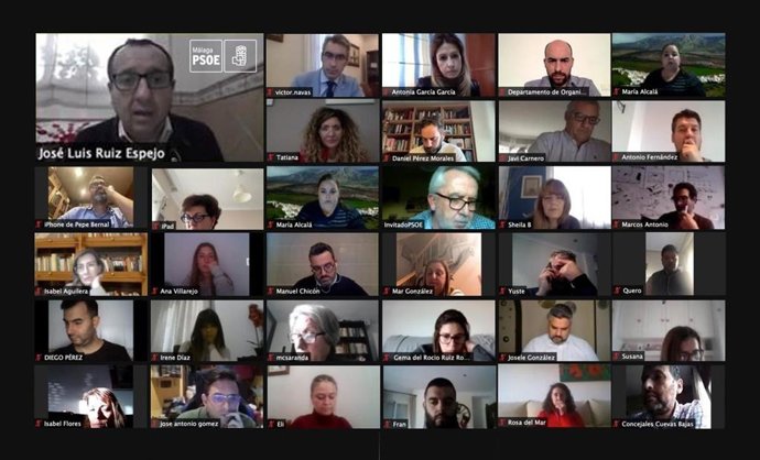 Reunión telemática de la Comisión Ejecutiva Provincial del PSOE de Málaga