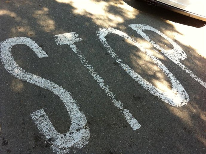 Señal de Stop en Sant Cugat del Valls. Tráfico.