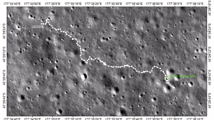 Recorrido en la superficie lunar del rover Yutu 2