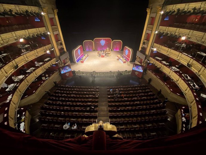 Vista general durante la celebración del Sorteo Extraordinario de la Lotería de Navidad 2020 en el Teatro Real de Madrid (España), a 22 de diciembre de 2020.