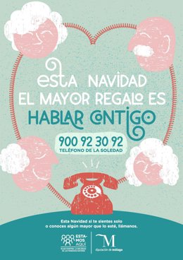 La Diputación lanza una campaña de refuerzo del Teléfono de la Soledad de las personas mayores con motivo de la Navidad